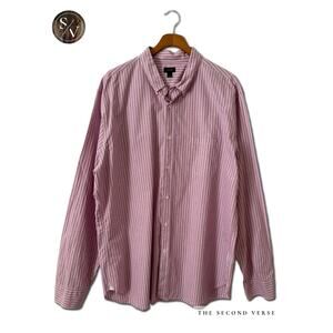 J. Crew Long Sleeve Buttondown Striped Men's Business Casual Shirt Size XL